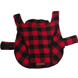 Eddie Bauer Buffalo Dog Vest Jacket Fleece Red Plaid Size Medium